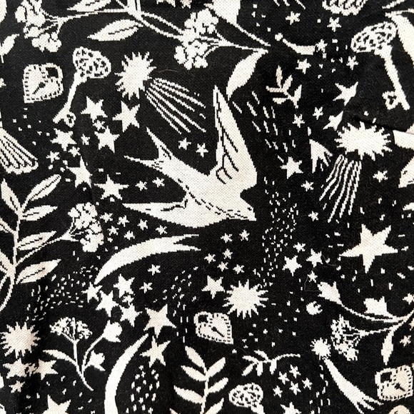 Boden Winifred Black Mystic Woodland Birds Knee Length Sheath Size 6L - Picture 6 of 11